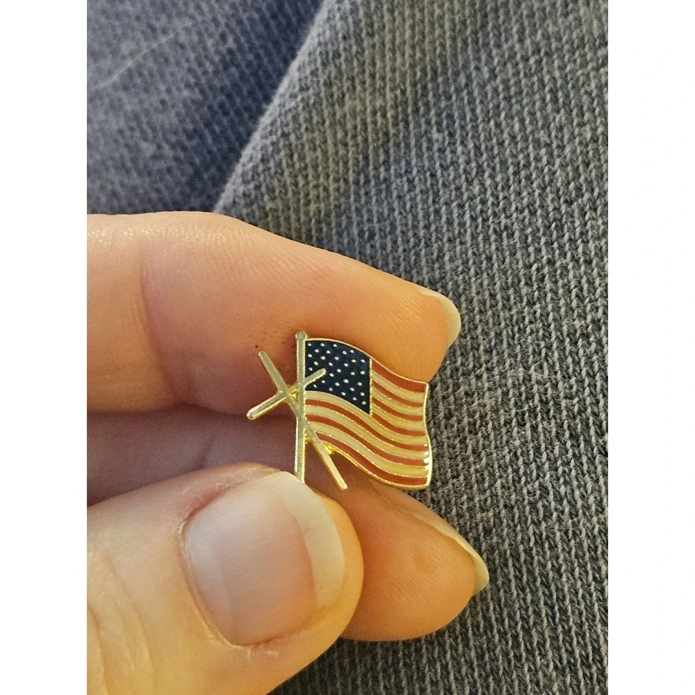 Lot of 3 Patriotic & Republican Party Enamel Lapel Pins – From HUD. Official.